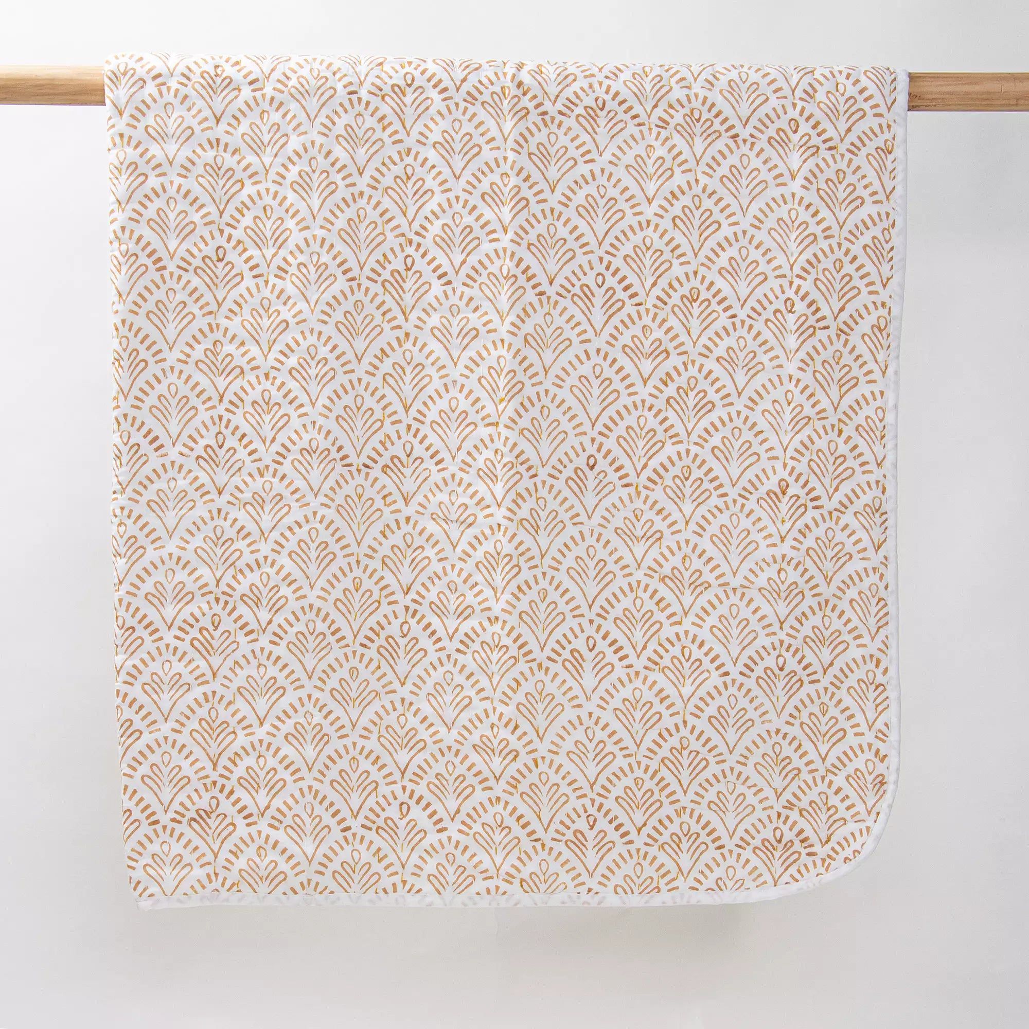Pure Organic Cotton Floral Hand Block Print Baby Quilt Blanket 109